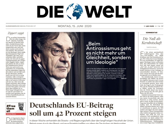 Die Welt Zeitung 15. Juni 2020