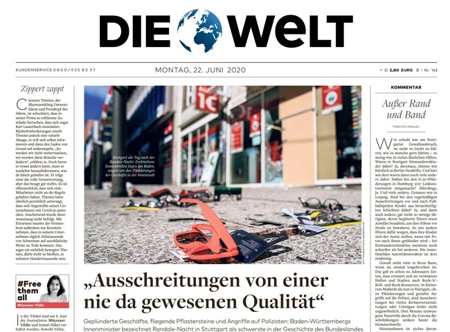 Die Welt Zeitung 22. Juni 2020