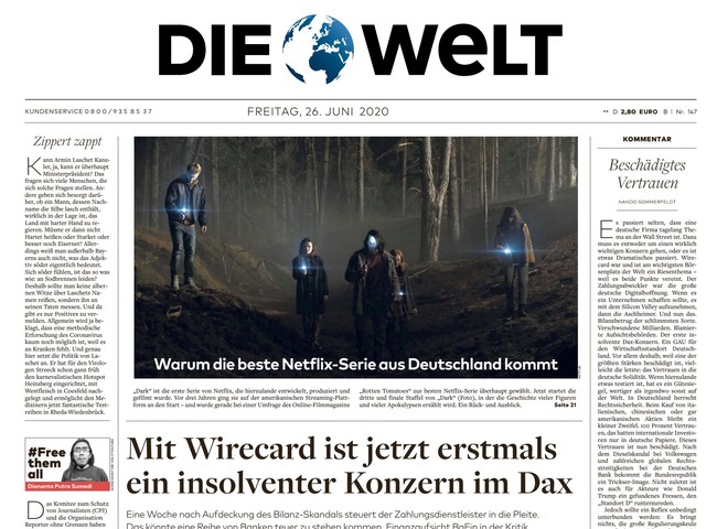 Die Welt Zeitung 26. Juni 2020
