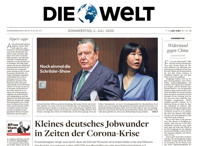 Die Welt Zeitung 2. Juli 2020