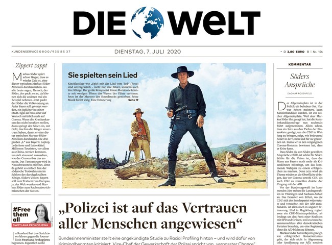 Die Welt Zeitung 7. Juli 2020