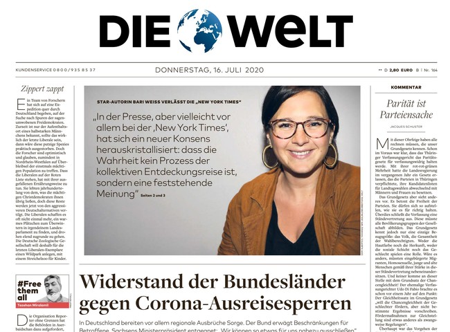 Die Welt Zeitung 16. Juli 2020