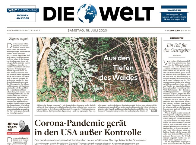 Die Welt Zeitung 18. Juli 2020