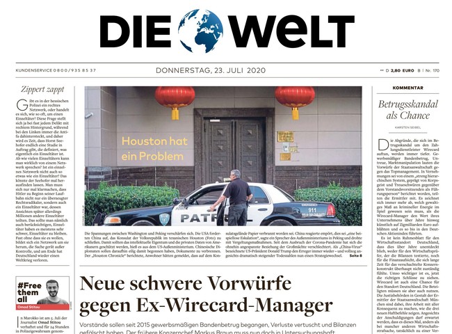 Die Welt Zeitung 23. Juli 2020