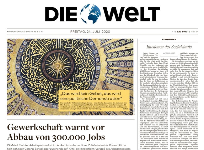 Die Welt Zeitung 24. Juli 2020