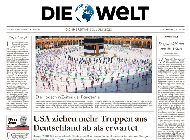 Die Welt Zeitung 30. Juli 2020