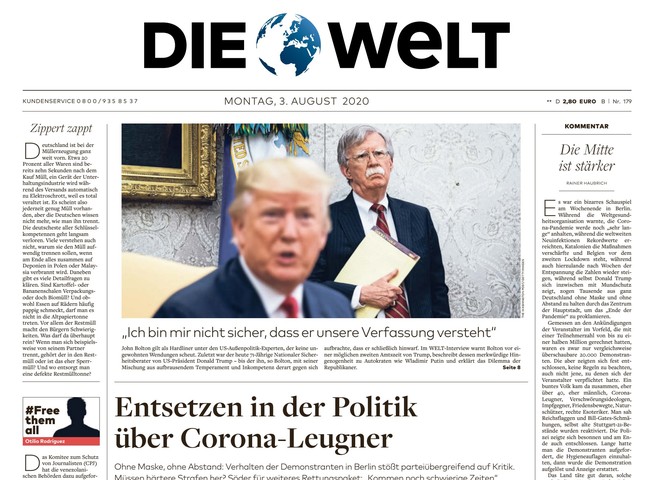 Die Welt Zeitung 3. August 2020