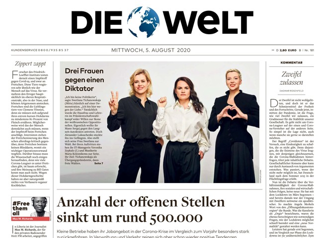 Die Welt Zeitung 5. August 2020