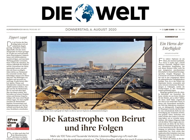 Die Welt Zeitung 6. August 2020