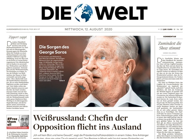 Die Welt Zeitung 12. August 2020