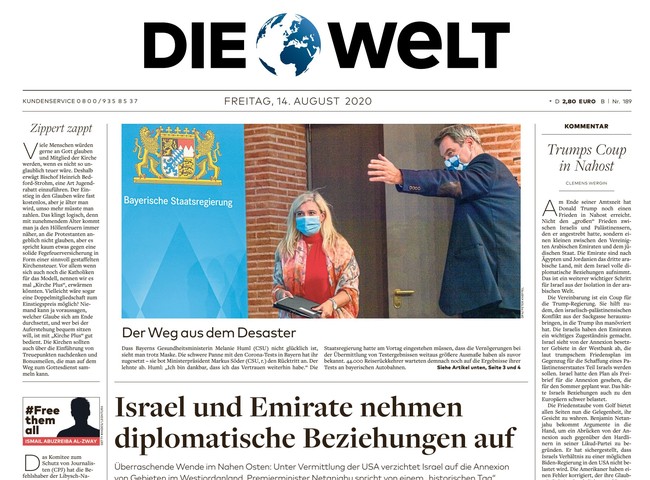 Die Welt Zeitung 14. August 2020
