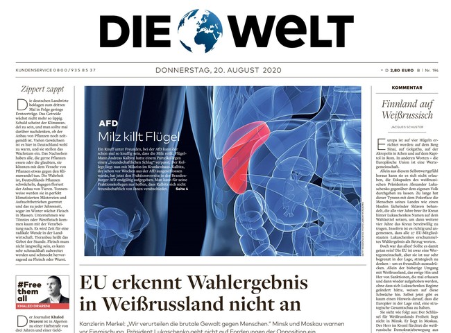 Die Welt Zeitung 20. August 2020