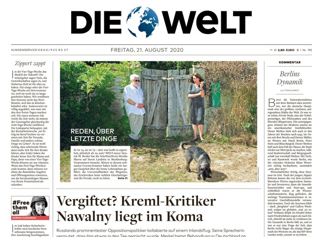 Die Welt Zeitung 21. August 2020