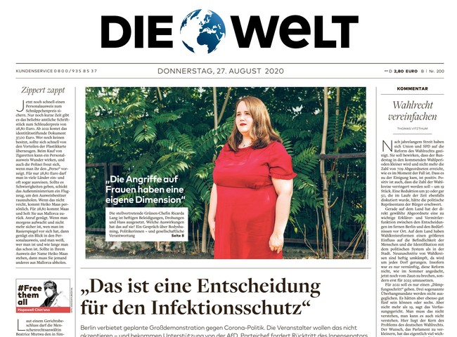 Die Welt Zeitung 27. August 2020