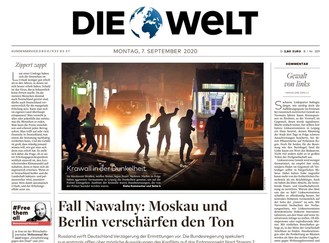 Die Welt Zeitung 7. September 2020