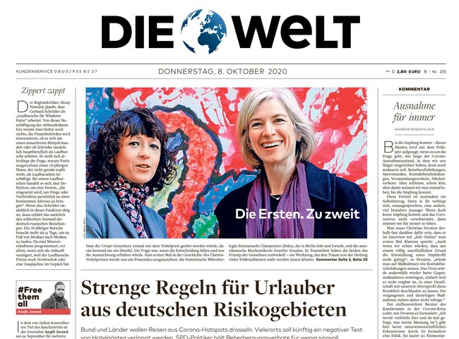 Die Welt Zeitung 8. Oktober 2020