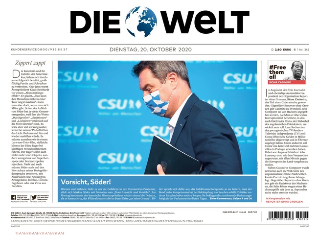 Die Welt Zeitung 20. Oktober 2020