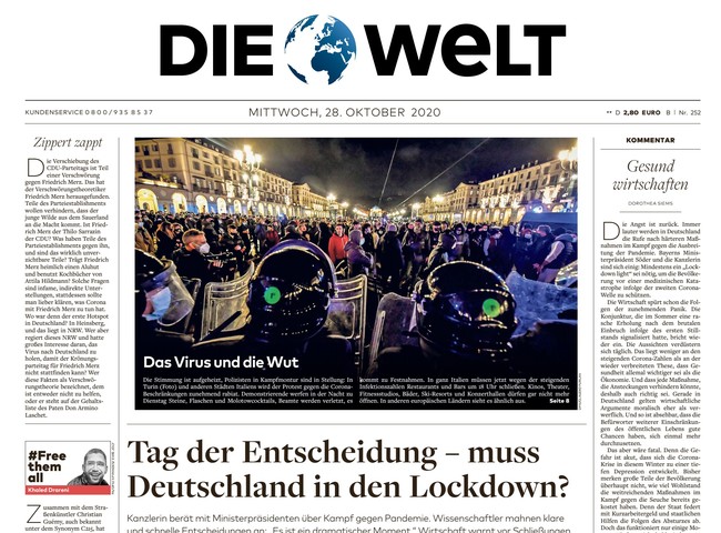Die Welt Zeitung 28. Oktober 2020
