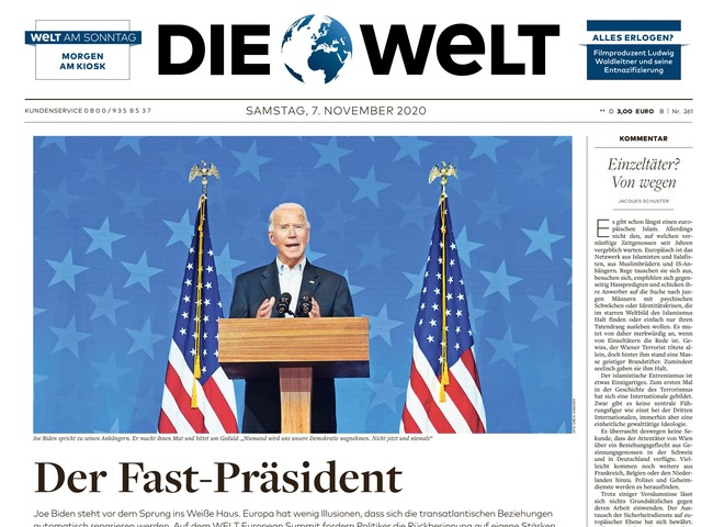 Die Welt Zeitung 7. November 2020