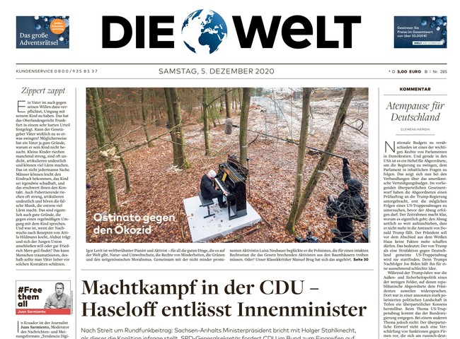 Die Welt Zeitung 5. Dezember 2020