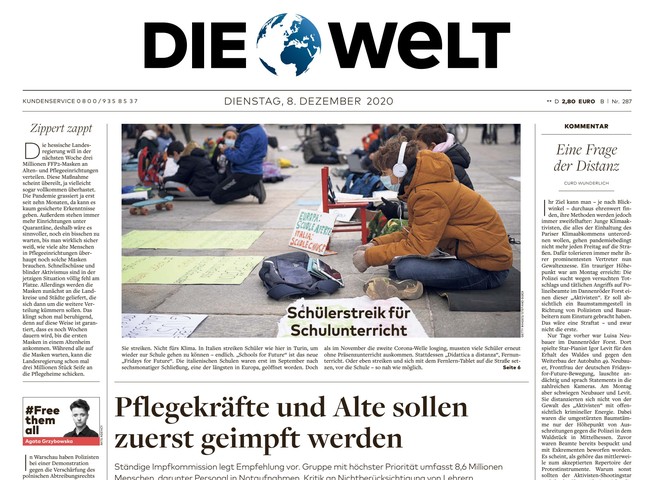 Die Welt Zeitung 8. Dezember 2020
