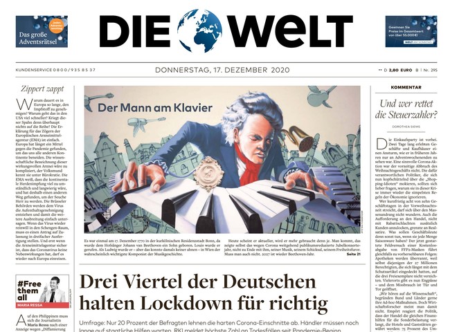 Die Welt Zeitung 17. Dezember 2020
