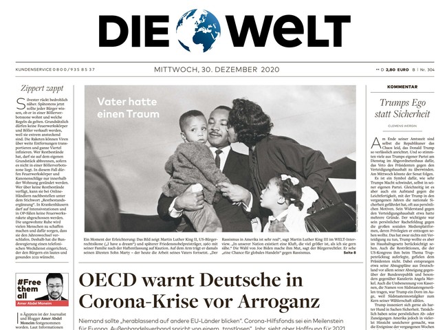 Die Welt Zeitung 30. Dezember 2020