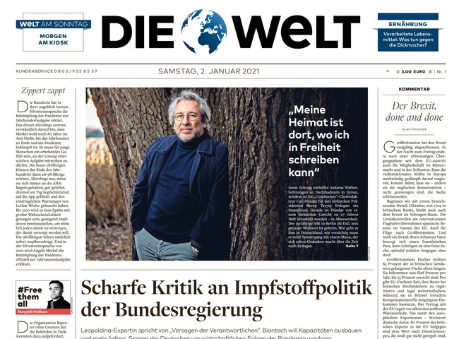 Die Welt Zeitung 2. Januar 2021