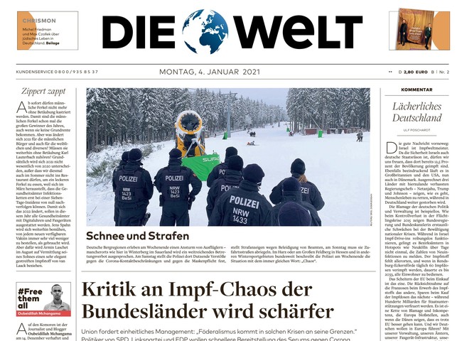 Die Welt Zeitung 4. Januar 2021