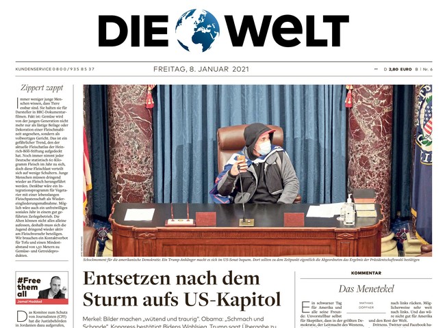 Die Welt Zeitung 8. Januar 2021