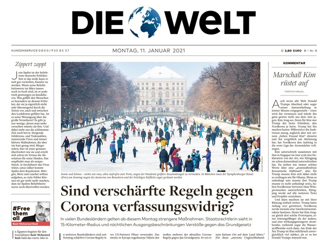 Die Welt Zeitung 11. Januar 2021