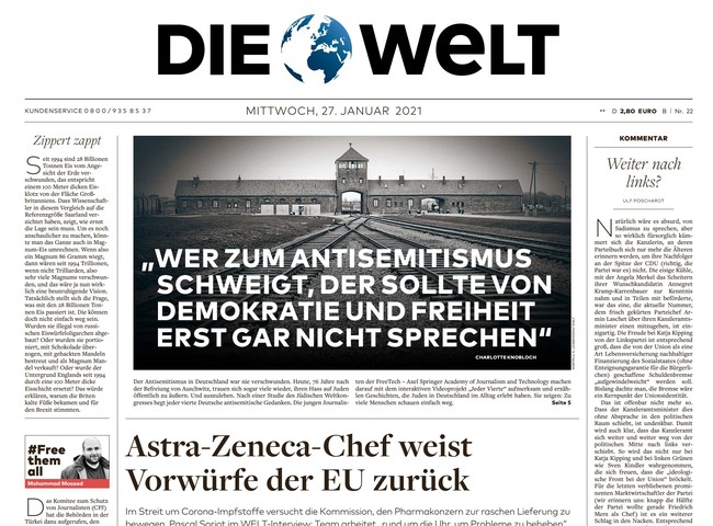 Die Welt Zeitung 27. Januar 2021
