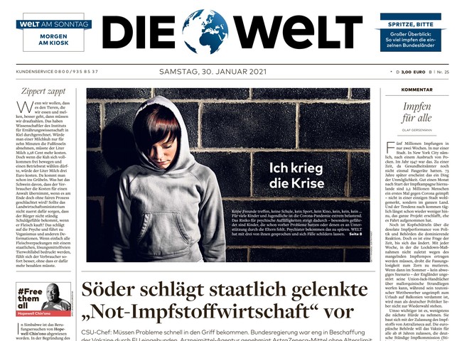 Die Welt Zeitung 30. Januar 2021