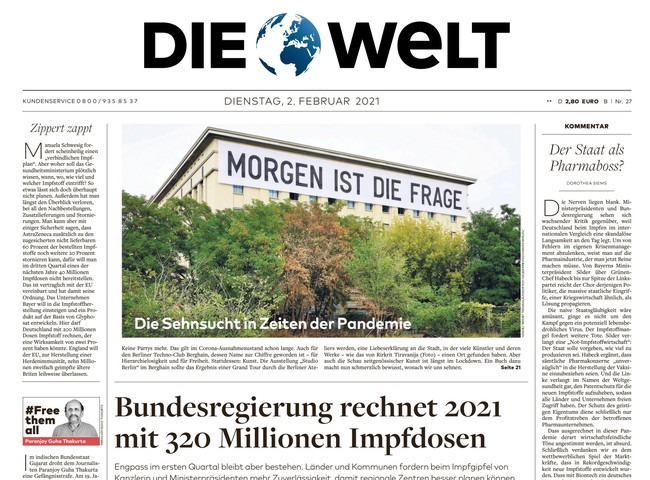 Die Welt Zeitung 2. Februar 2021