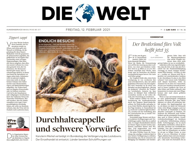 Die Welt Zeitung 12. Februar 2021