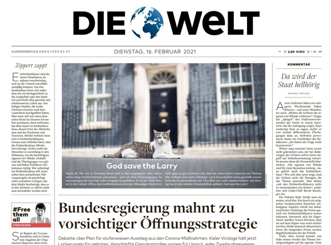 Die Welt Zeitung 16. Februar 2021