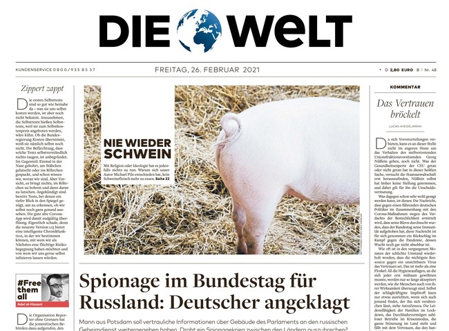 Die Welt Zeitung 26. Februar 2021
