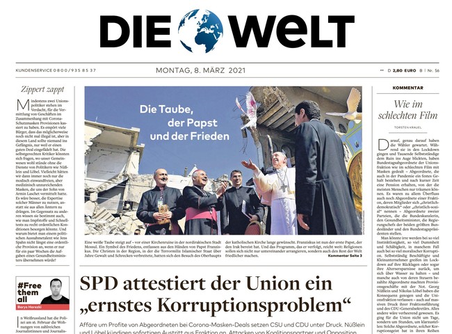 Die Welt Zeitung 8. März 2021