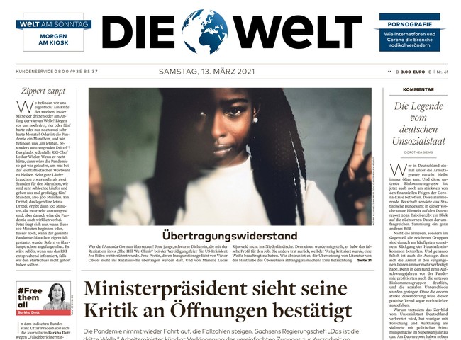 Die Welt Zeitung 13. März 2021