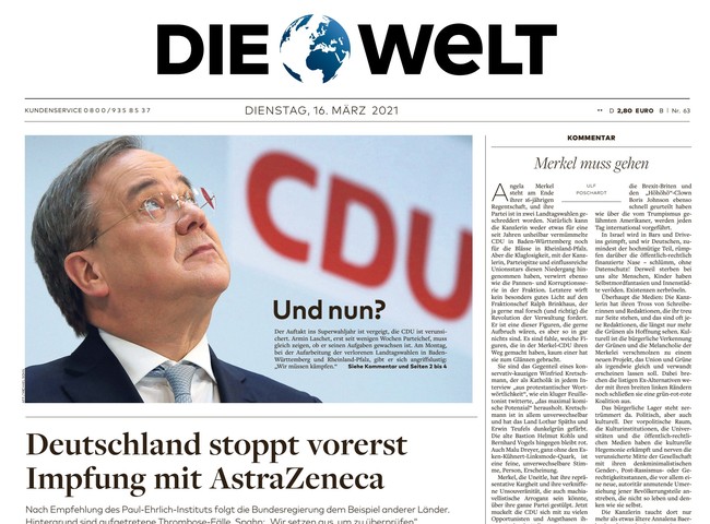 Die Welt Zeitung 16. März 2021