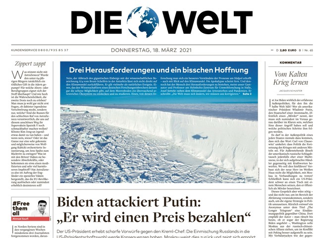 Die Welt Zeitung 18. März 2021