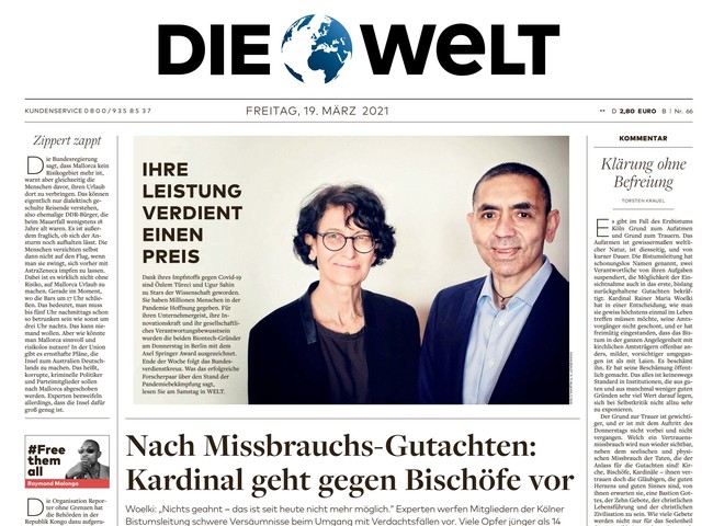 Die Welt Zeitung 19. März 2021