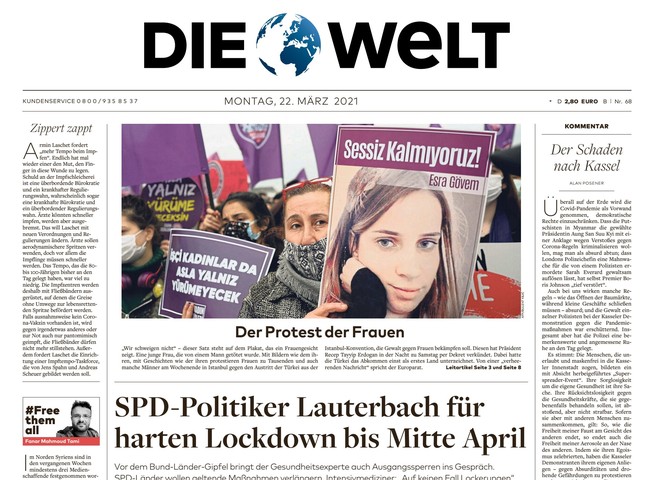 Die Welt Zeitung 22. März 2021