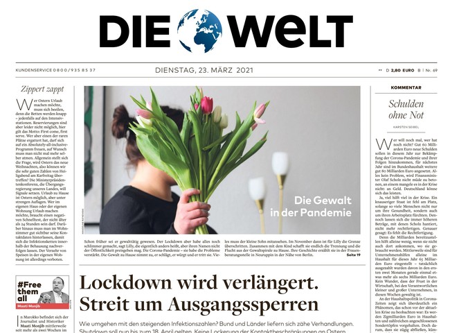 Die Welt Zeitung 23. März 2021