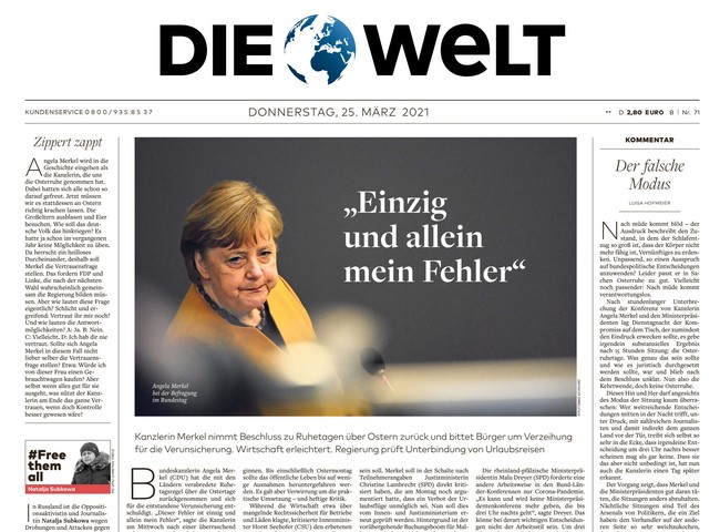 Die Welt Zeitung 25. März 2021