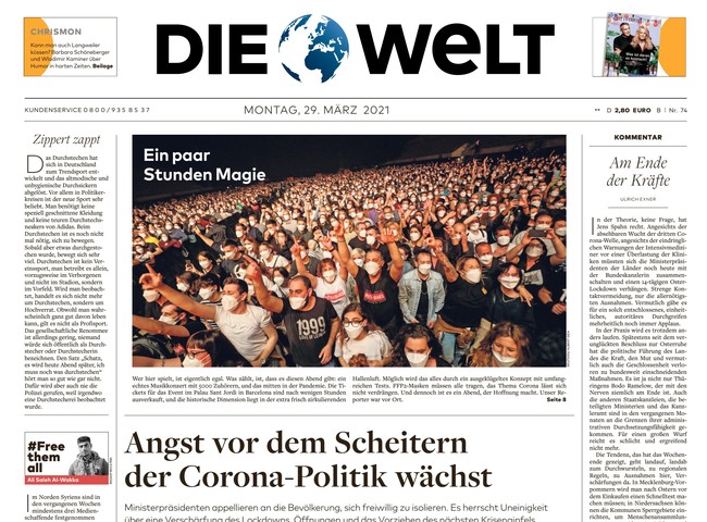 Die Welt Zeitung 29. März 2021