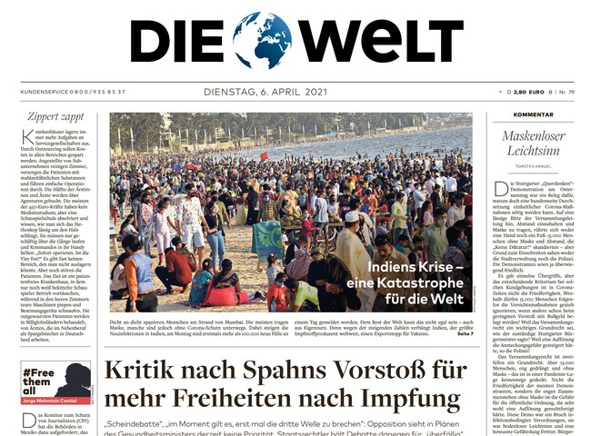 Die Welt Zeitung 6. April 2021