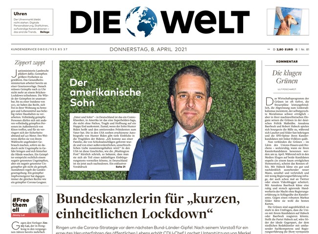 Die Welt Zeitung 8. April 2021