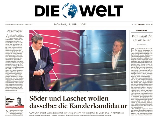 Die Welt Zeitung 12. April 2021