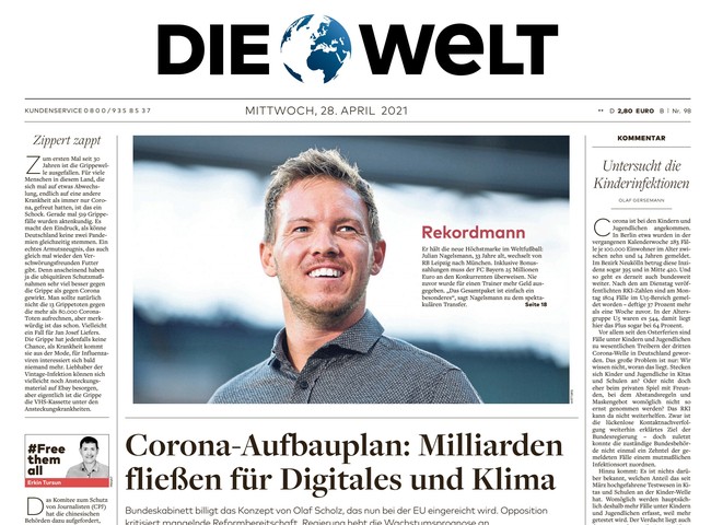 Die Welt Zeitung 28. April 2021